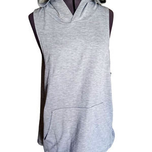 Coofandy men's grey short sleeve workout hoodie, L